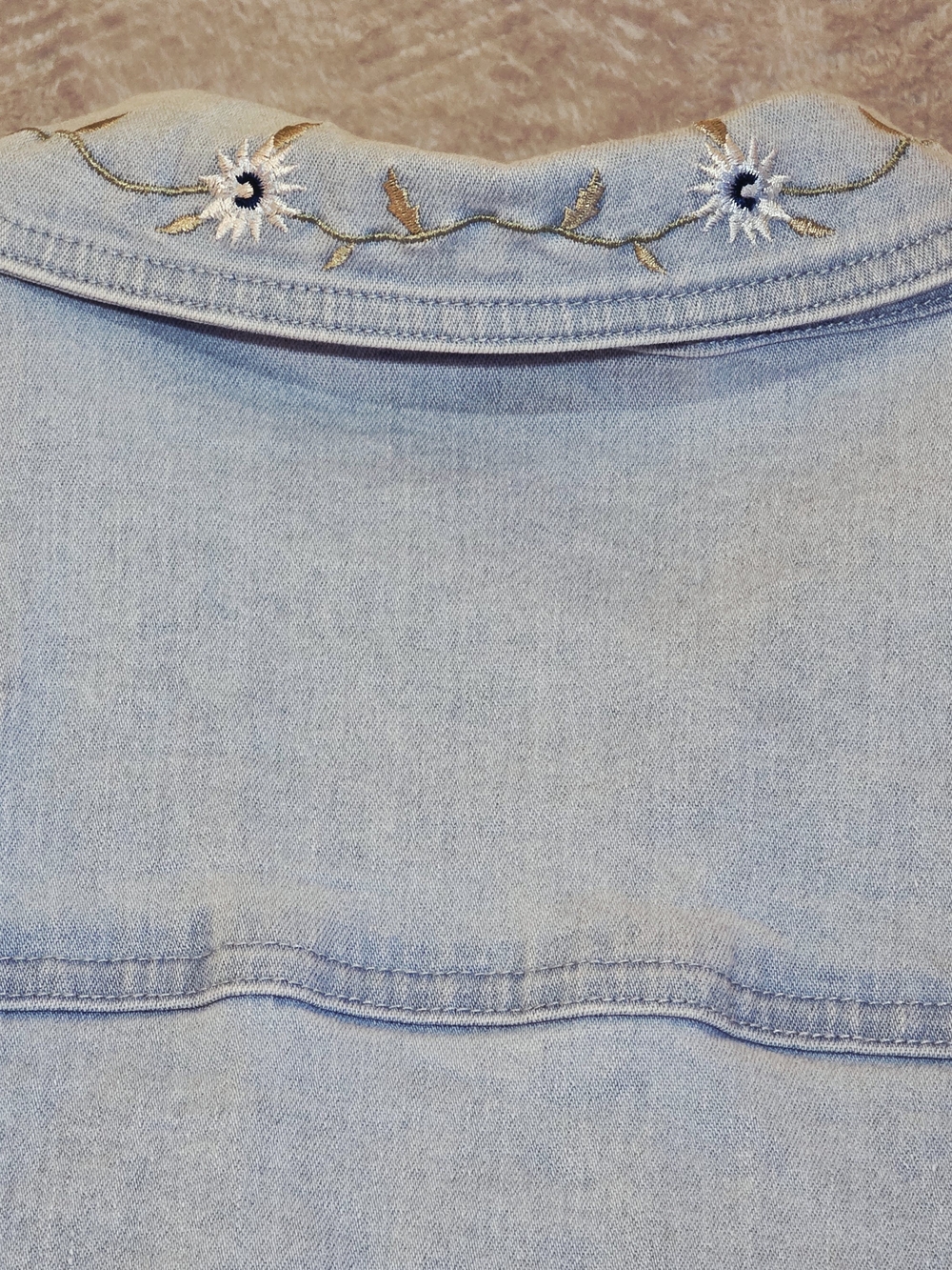 Denim&Co Light Blue Embellished Collar Denim Blazer - Picture 5 of 12